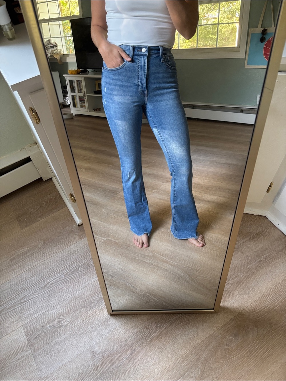 Lucky Brand Medium Blue High-Rise Flare Jeans